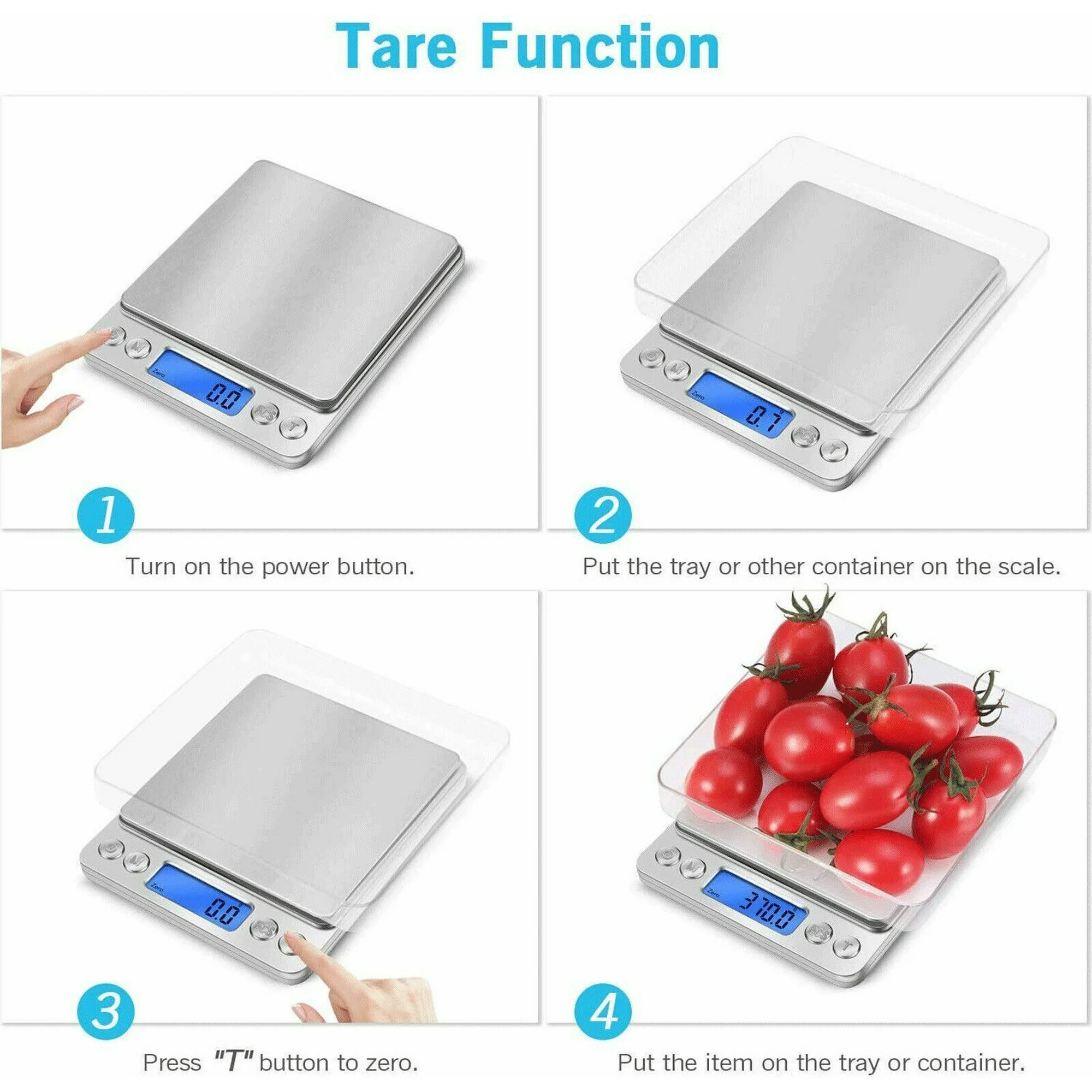 3000g Kitchen Scale 0.01g High Precision Digital Weighing Scale with Plastic Measuring Tin for Accurate Food, Baking, Powder, Spice and Ingredient Measurement at Home, jewelry scale