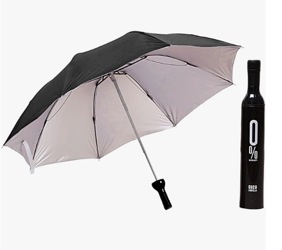 Bottle Design Folding Umbrella
Portable Wine Bottle Umbrella - Waterproof, Windproof, Compact, Fun Gift for Travel