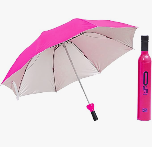 Bottle Design Folding Umbrella
Portable Wine Bottle Umbrella - Waterproof, Windproof, Compact, Fun Gift for Travel