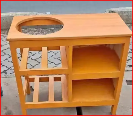 Modern strong and classic kitchen table,Wooden strong Kitchen table with racks. suitable for 6KG cooking Meko