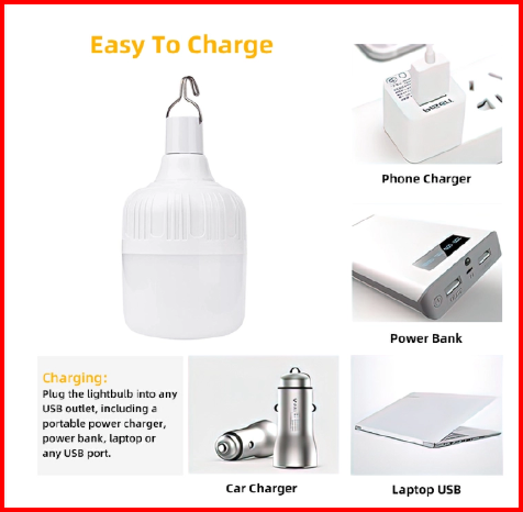 USB Rechargeable Light Bulb LED Emergency Lights 5 Lighting Modes Home LED Lighting Outdoor Bulb Portable Tent Lamp Lantern BBQ Camping Light for Garden