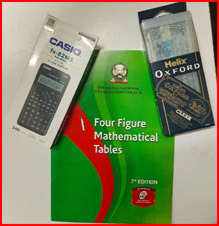 3 in 1 calculator +four figure table+ math set, combo for school kids quality set + second edition calculator
