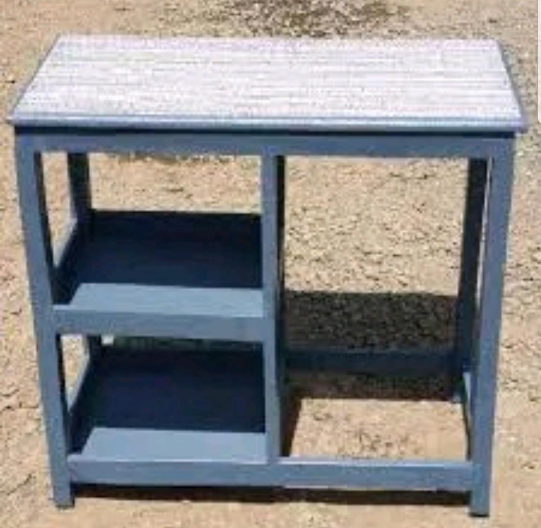 Strong compatible Wooden Kitchen Table for 2-Burner Gas Cooker – Built-In Gas Cylinder Storage & Shelves, Space-Saving Design! Home and kitchen furniture sets