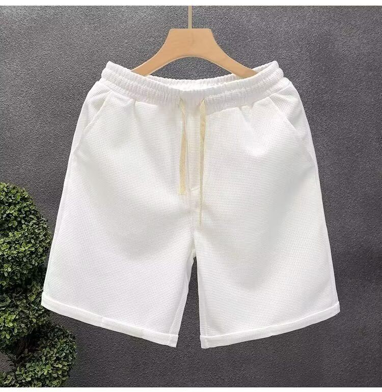 Hot selling pajama pants for men, summer waffle shorts, thin outerwear loose sports and casual shorts, large shorts with air conditioning, casual and loose, versatile and stylish