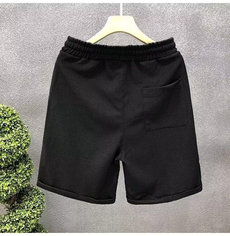 Hot selling pajama pants for men, summer waffle shorts, thin outerwear loose sports and casual shorts, large shorts with air conditioning, casual and loose, versatile and stylish