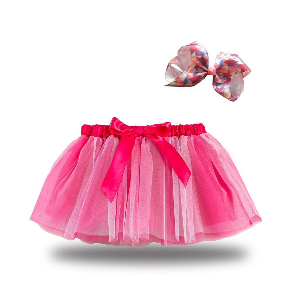 New European and American girls' half skirt, with a bow hair clip included in the lining, star moon mesh skirt and fluffy skirt, girls' popular rainbow printed yarn skirt, lively and cute, stylish