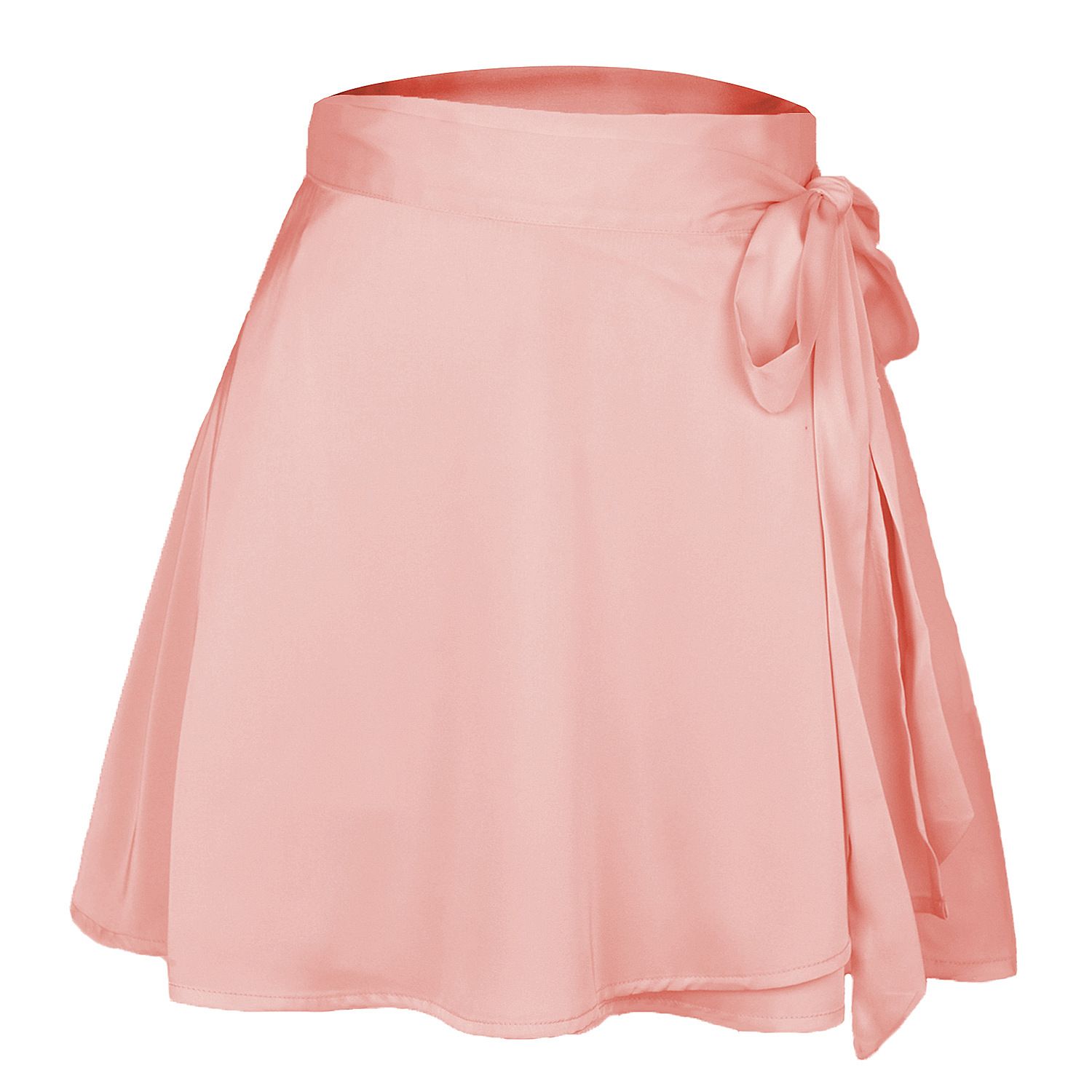 2024 summer new solid color skirt, high waist fashion one-piece lace up skirt,chiffon satin wrap skirt, soft skin friendly ballet skirt,slim and versatile skirt,simple foreign style, Tiktok - popular