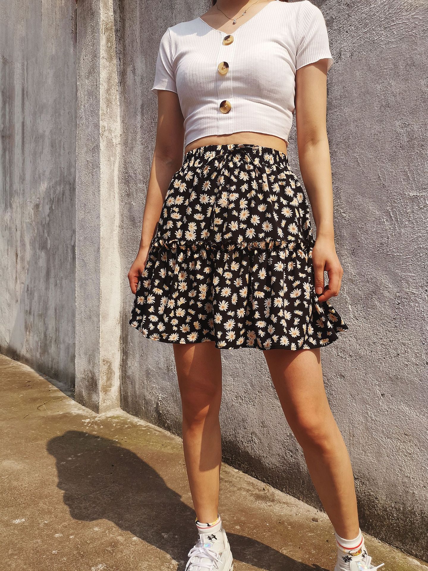 2024Europe and America's new short skirt, women's floral skirt, net red daisy print wrinkled skirt for women, summer popular A-line skirt, slim and versatile, soft and skin friendly, Tiktok - popular