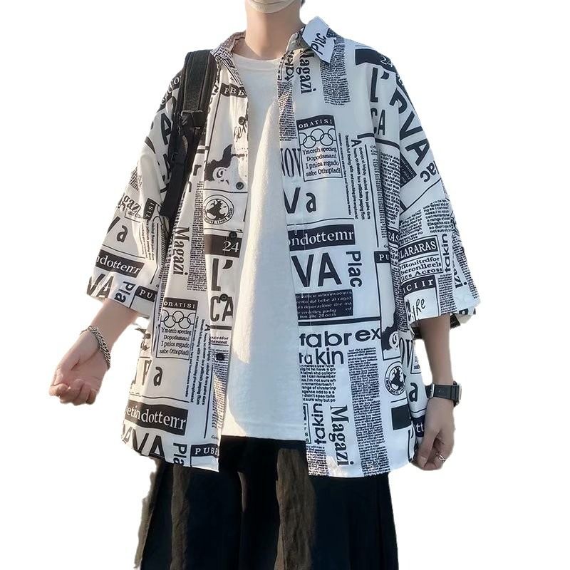 Summer new design tie dyed shirt, full printed short sleeved cardigan for men and women, loose Hawaiian shirt trend sunscreen, comfortable and soft, casual and versatile, Tiktok - popular