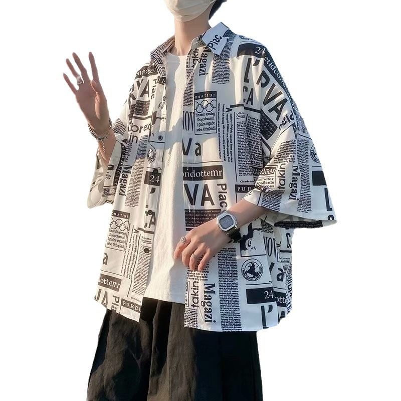 Summer new design tie dyed shirt, full printed short sleeved cardigan for men and women, loose Hawaiian shirt trend sunscreen, comfortable and soft, casual and versatile, Tiktok - popular