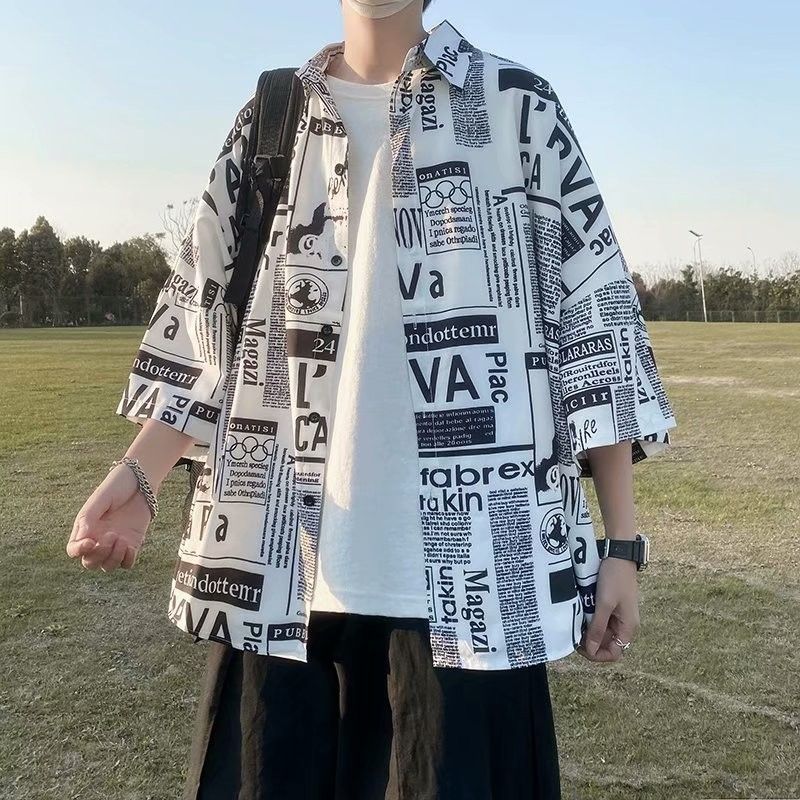 Summer new design tie dyed shirt, full printed short sleeved cardigan for men and women, loose Hawaiian shirt trend sunscreen, comfortable and soft, casual and versatile, Tiktok - popular