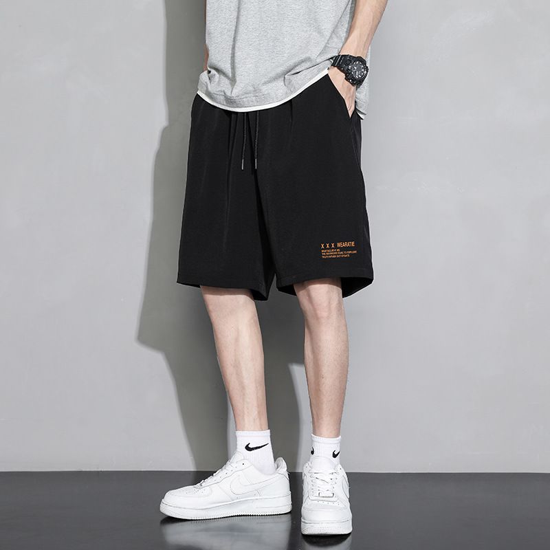 New summer sports running shorts for men,ins thin quick drying pants,solid color icepants,fashionable and loose,drawstring elastic belt,pocket,soft and breathable,simple and versatile,Tiktok - popular