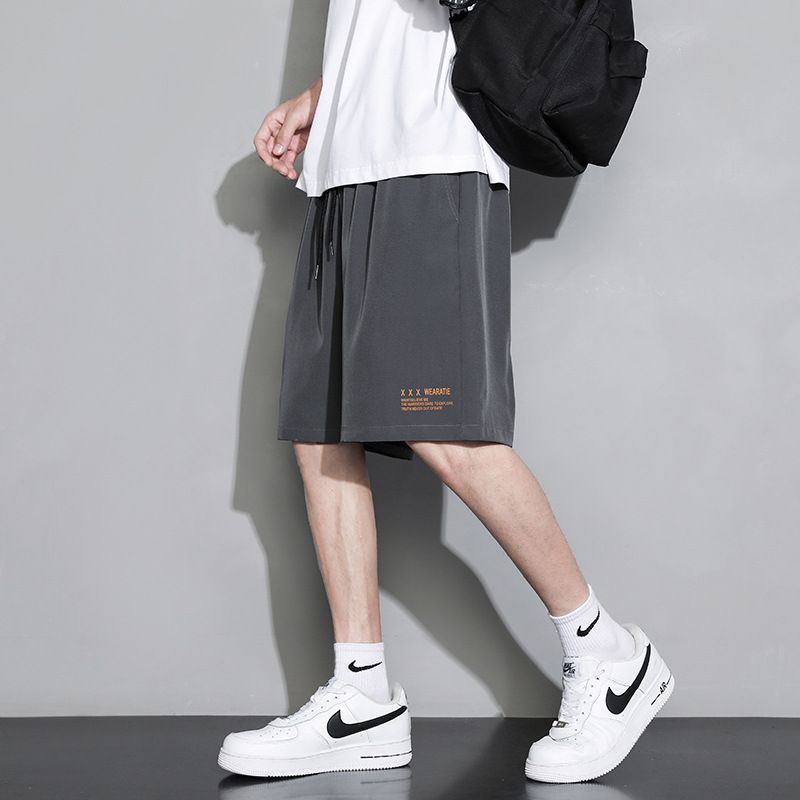 New summer sports running shorts for men,ins thin quick drying pants,solid color icepants,fashionable and loose,drawstring elastic belt,pocket,soft and breathable,simple and versatile,Tiktok - popular