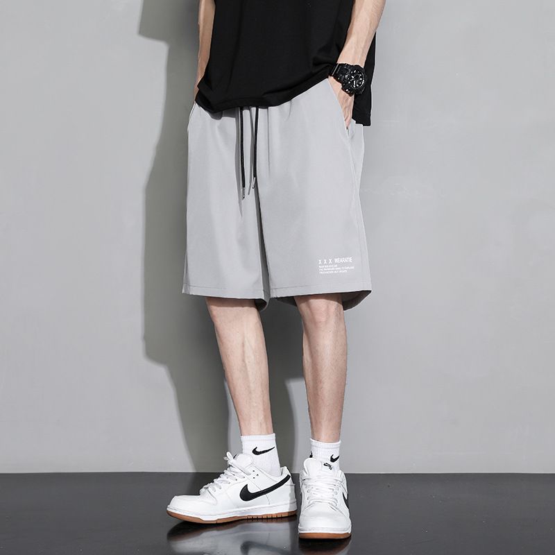 New summer sports running shorts for men,ins thin quick drying pants,solid color icepants,fashionable and loose,drawstring elastic belt,pocket,soft and breathable,simple and versatile,Tiktok - popular