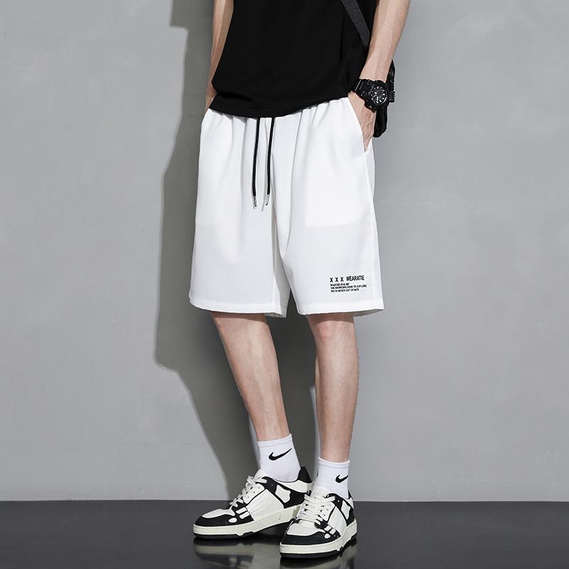 New summer sports running shorts for men,ins thin quick drying pants,solid color icepants,fashionable and loose,drawstring elastic belt,pocket,soft and breathable,simple and versatile,Tiktok - popular