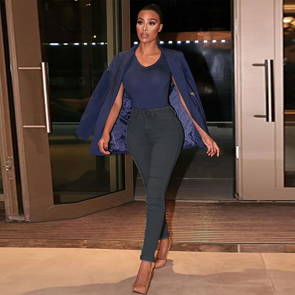 New tight jeans,popular plus size European and American style denim pencil pants,elastic ins style,mid waist slightly elastic-small leg pants,slim fit and hip lifting denim pants,soft and comfortable