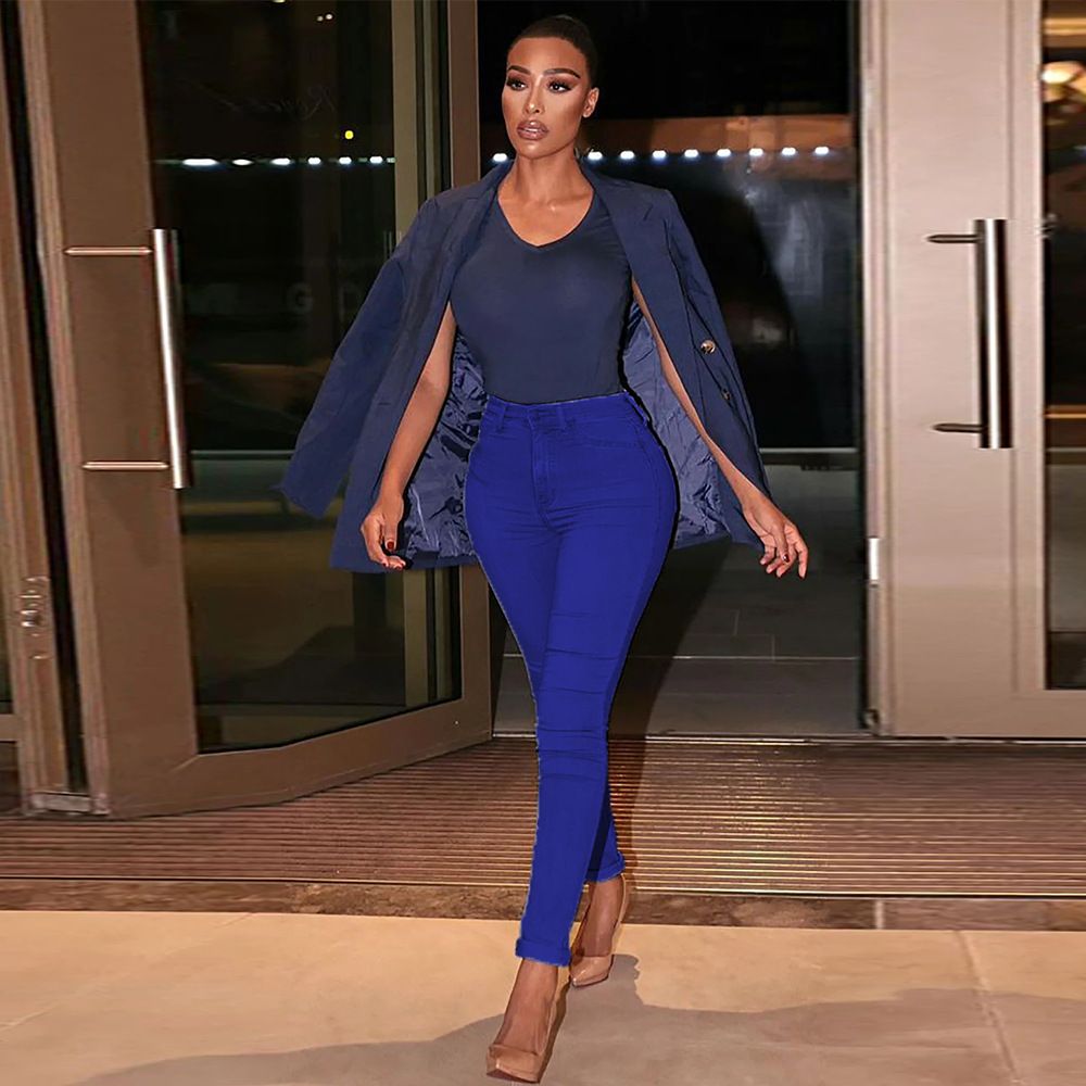 New tight jeans,popular plus size European and American style denim pencil pants,elastic ins style,mid waist slightly elastic-small leg pants,slim fit and hip lifting denim pants,soft and comfortable