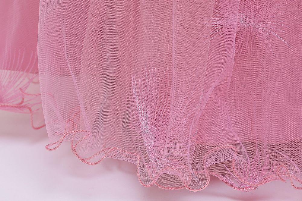 New children's dress princess dress, super fairy white long flower girl wedding dress, girls' mesh fluffy dress,sleeveless round neck gauze dress,waistband A-line dress,soft and skin friendly,stylish