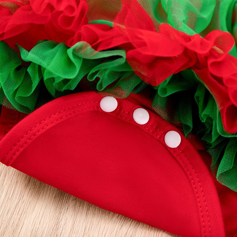 2024 children's Christmas baby dress 4-piece set,cartoon Santa Claus holiday set,ruffled A-line skirt,soft texture,skin friendly and comfortable,easy to put on and take off,beautiful and generous