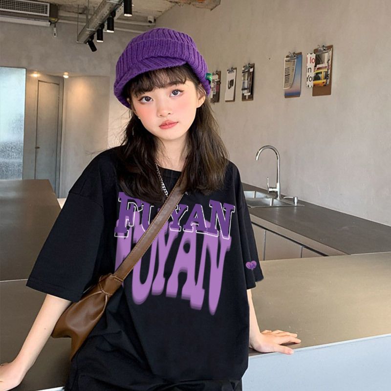 New explosive street style children's clothing T-shirt for girls, short sleeved summer children's mid to large age girls' top, half sleeved T-shirt trendy ins, popular pure cotton style clothes, soft