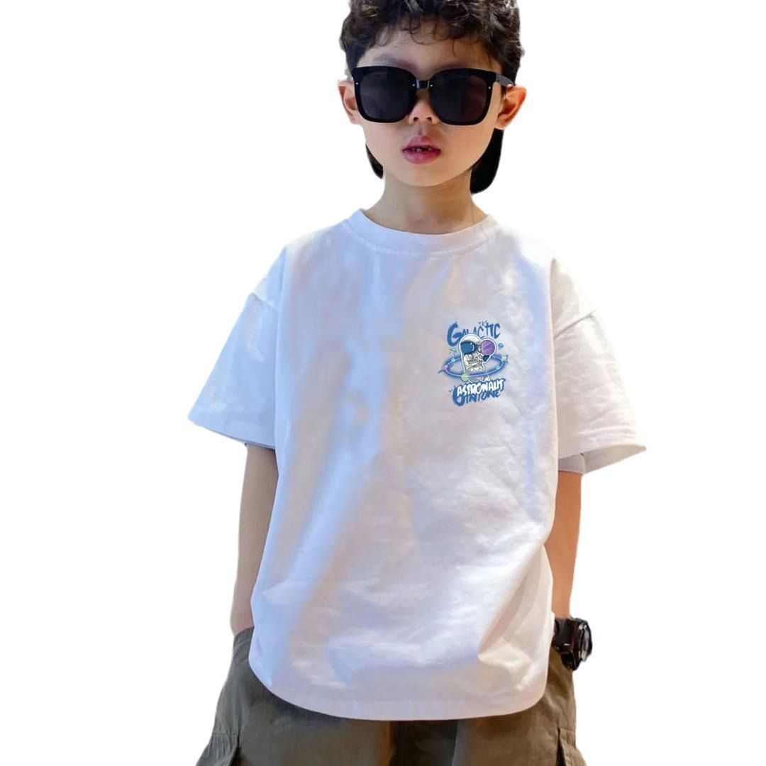 New trendy street style children's clothing,boys' t-shirts with short sleeves,summer children's mid to large boys' tops with half sleeves,autumn innerwear with trendy ins,soft breathable,comfortable