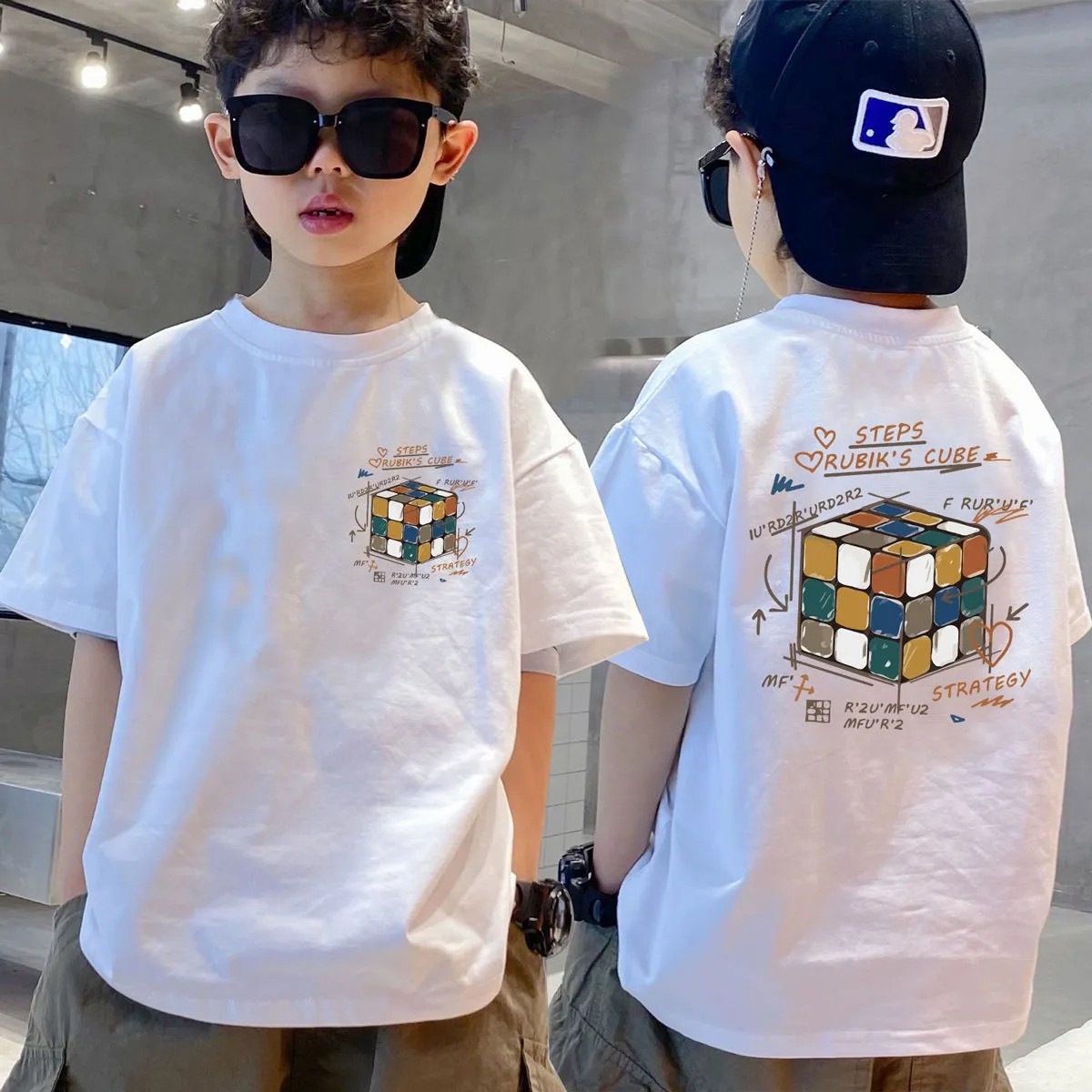 New trendy street style children's clothing,boys' t-shirts with short sleeves,summer children's mid to large boys' tops with half sleeves,autumn innerwear with trendy ins,soft breathable,comfortable