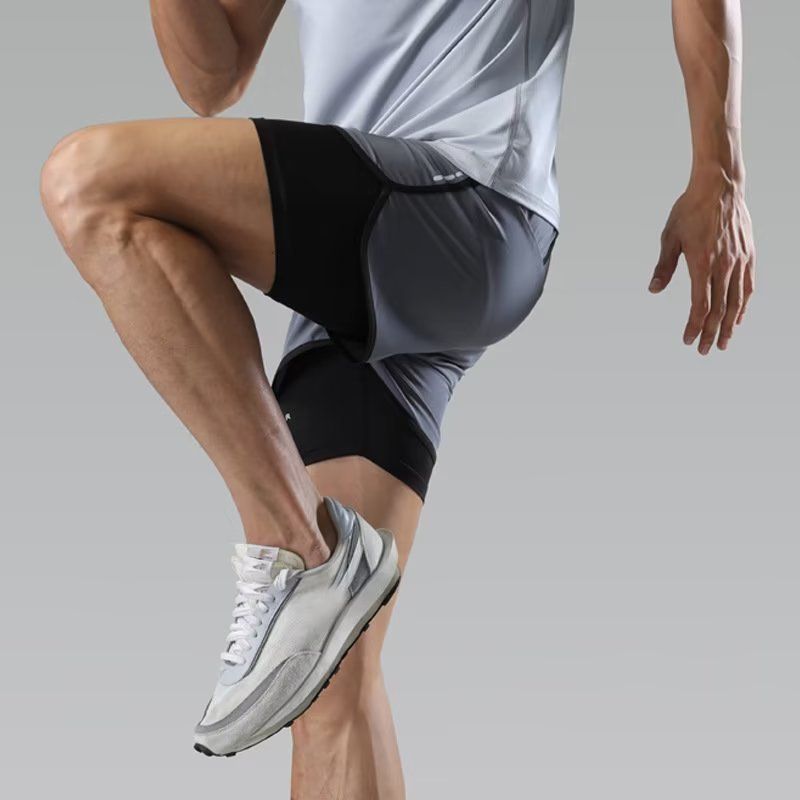 Fashionable new swimsuit men, anti awkward loose oversized shorts, quick drying swimsuit men's beach pants, hot spring double-layer lined swimming equipment, quick drying, breathable, sweat absorbing