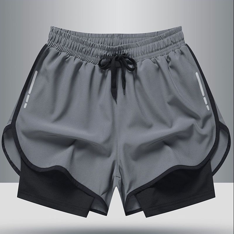 Fashionable new swimsuit men, anti awkward loose oversized shorts, quick drying swimsuit men's beach pants, hot spring double-layer lined swimming equipment, quick drying, breathable, sweat absorbing