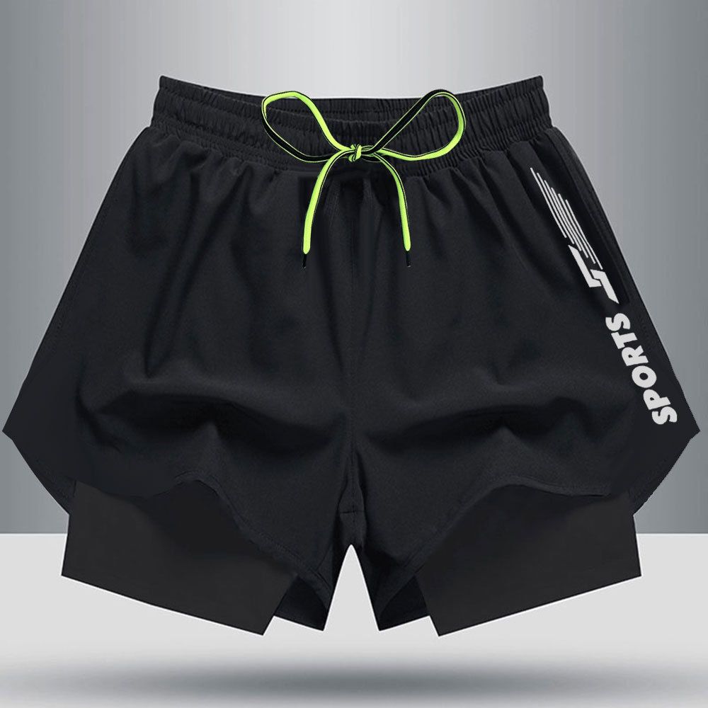 Fashionable new swimsuit men, anti awkward loose oversized shorts, quick drying swimsuit men's beach pants, hot spring double-layer lined swimming equipment, quick drying, breathable, sweat absorbing