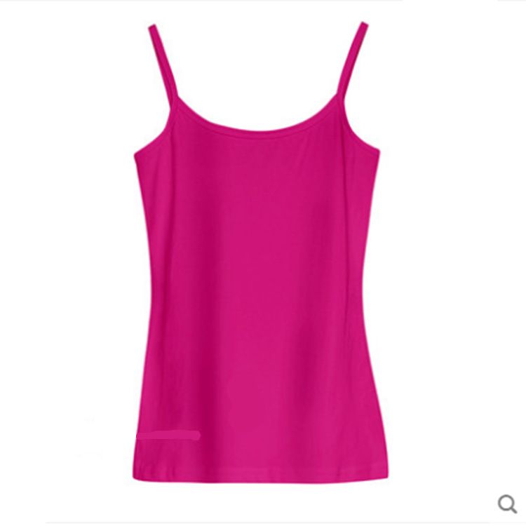 New solid color small camisole vest for women, slim fit and versatile, summer women's student top base shirt, autumn inner and outer sleeveless top, cotton fashionable base shirt, popular in Africa