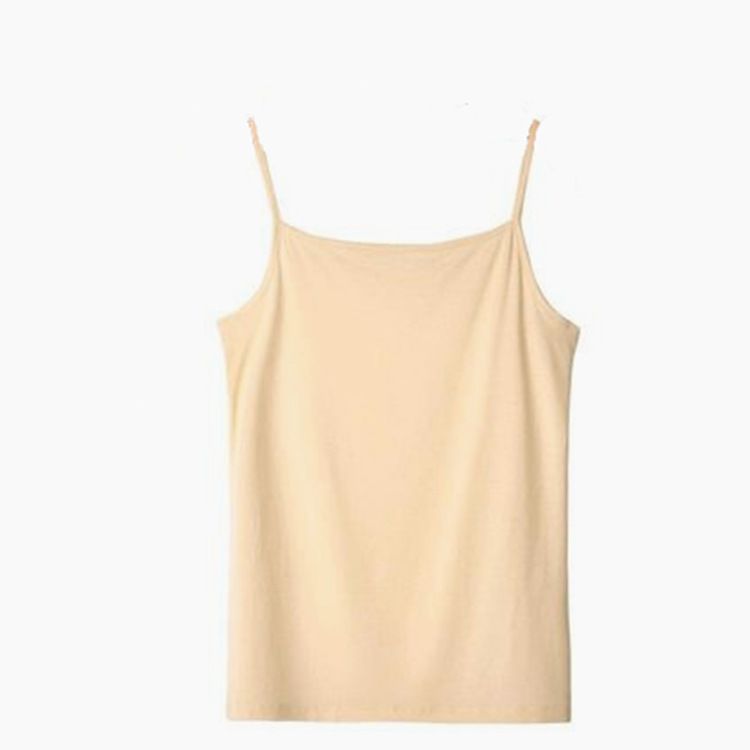New solid color small camisole vest for women, slim fit and versatile, summer women's student top base shirt, autumn inner and outer sleeveless top, cotton fashionable base shirt, popular in Africa