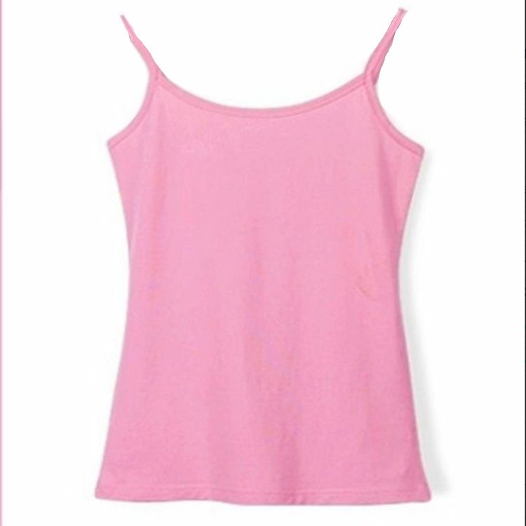 New solid color small camisole vest for women, slim fit and versatile, summer women's student top base shirt, autumn inner and outer sleeveless top, cotton fashionable base shirt, popular in Africa