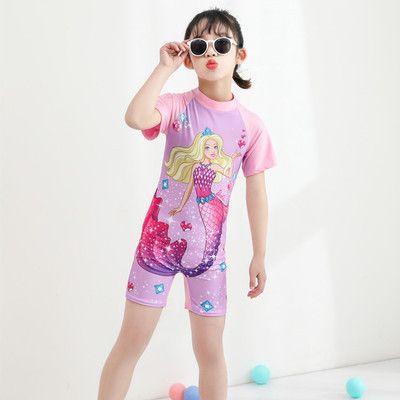 European and American cartoon children's swimsuits,cute boys and girls' swimsuits,one-piece baby quick drying swimsuits for small and medium-sized children,short sleeved dinosaur seahorse unicorn,soft
