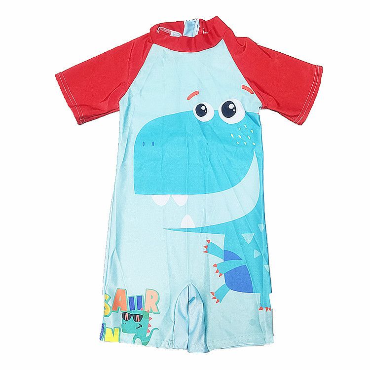 European and American cartoon children's swimsuits,cute boys and girls' swimsuits,one-piece baby quick drying swimsuits for small and medium-sized children,short sleeved dinosaur seahorse unicorn,soft
