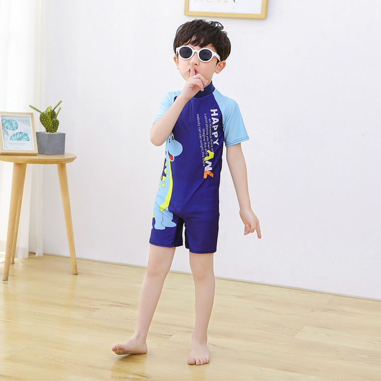 European and American cartoon children's swimsuits,cute boys and girls' swimsuits,one-piece baby quick drying swimsuits for small and medium-sized children,short sleeved dinosaur seahorse unicorn,soft
