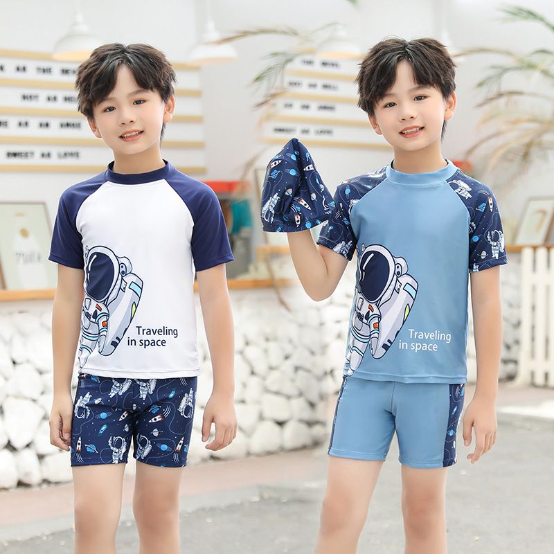 2025 New Children's Swimsuit, Boys and Girls' Split Quick Drying Professional Swimsuit, Girls' Swimsuit Set, Drawstring Pants, Sunscreen Cartoon Split Swimsuit, Soft and Comfortable Fabric