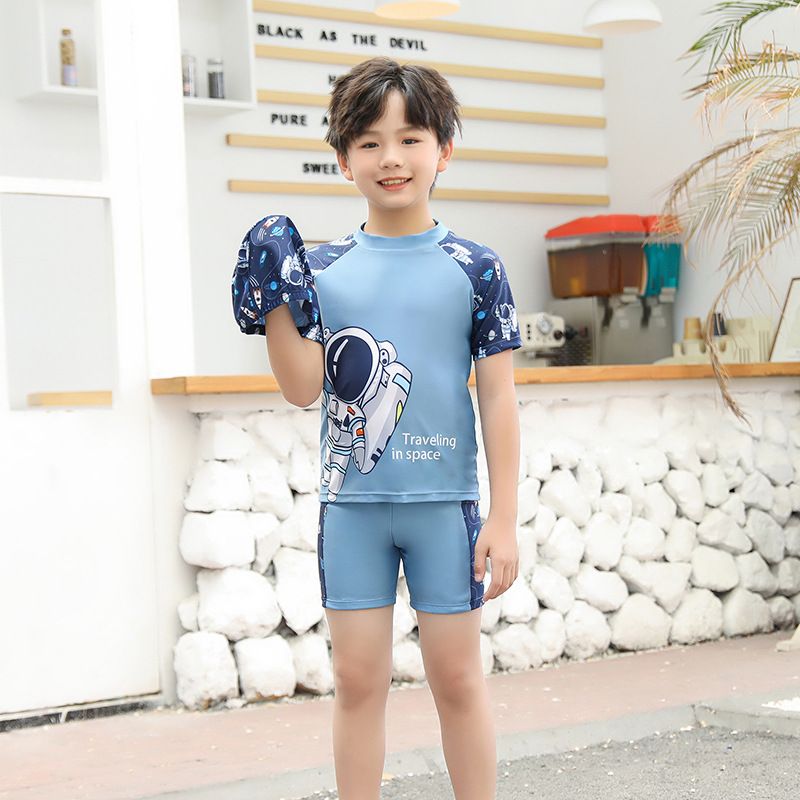 2025 New Children's Swimsuit, Boys and Girls' Split Quick Drying Professional Swimsuit, Girls' Swimsuit Set, Drawstring Pants, Sunscreen Cartoon Split Swimsuit, Soft and Comfortable Fabric