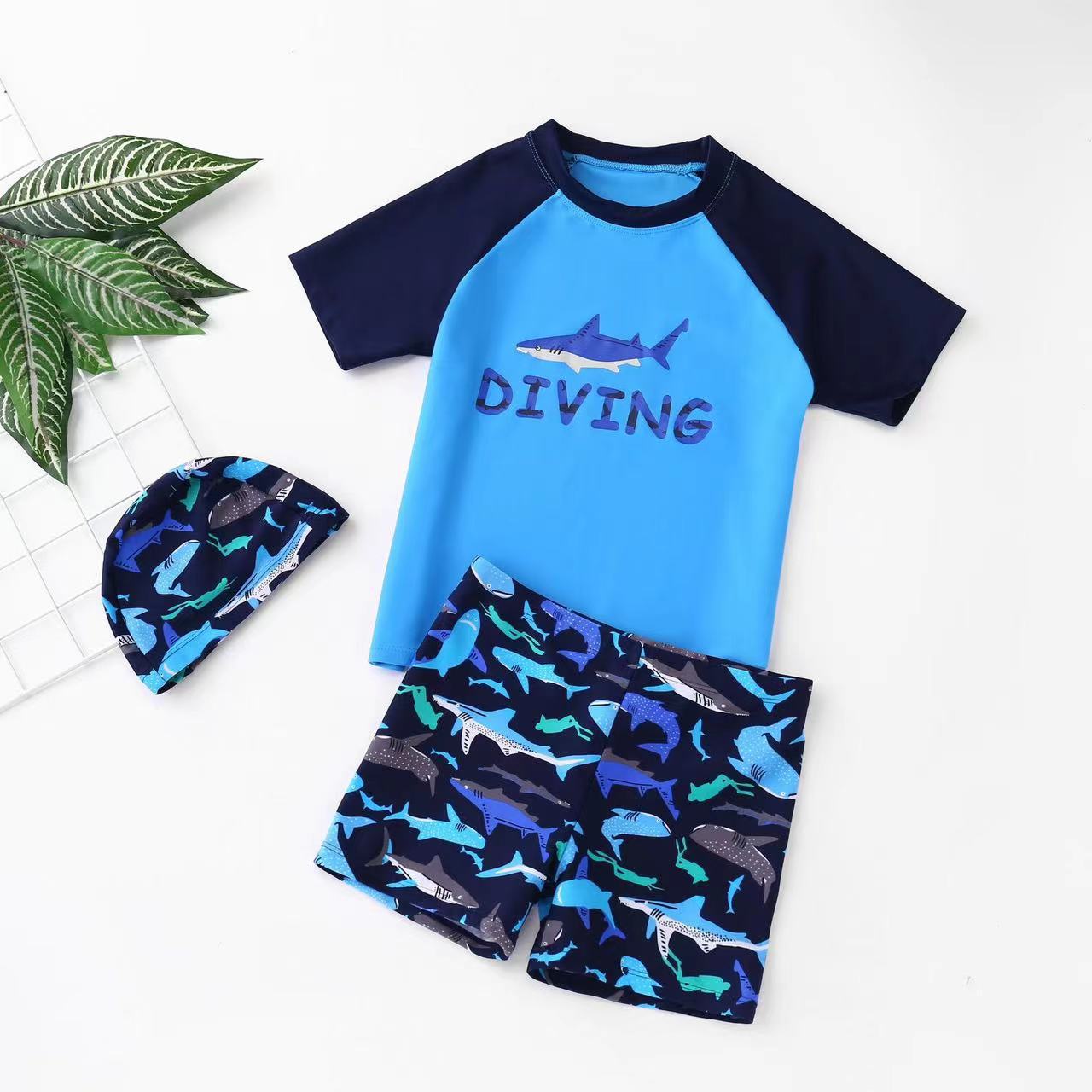 2025 New Children's Swimsuit, Boys and Girls' Split Quick Drying Professional Swimsuit, Girls' Swimsuit Set, Drawstring Pants, Sunscreen Cartoon Split Swimsuit, Soft and Comfortable Fabric