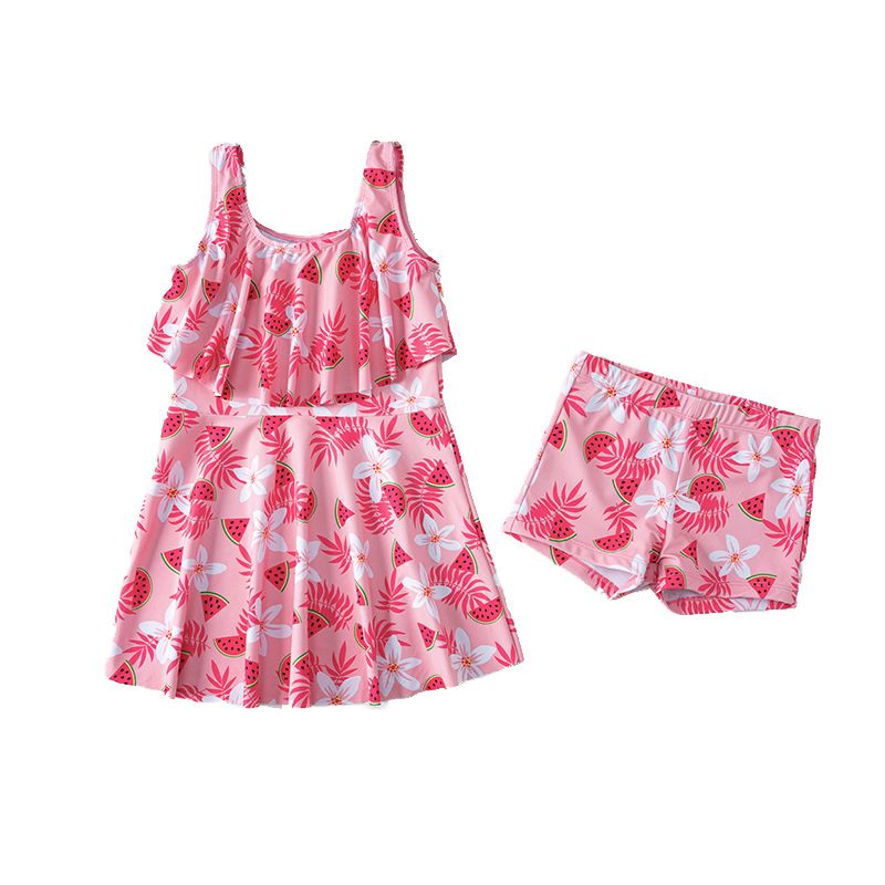 2025 new children's swimsuit,fashionable swimsuit for little girls,split and cute baby quick drying professional swimsuit,wide shoulder strap swimsuit skirt,fashionable print,soft comfortable fabric