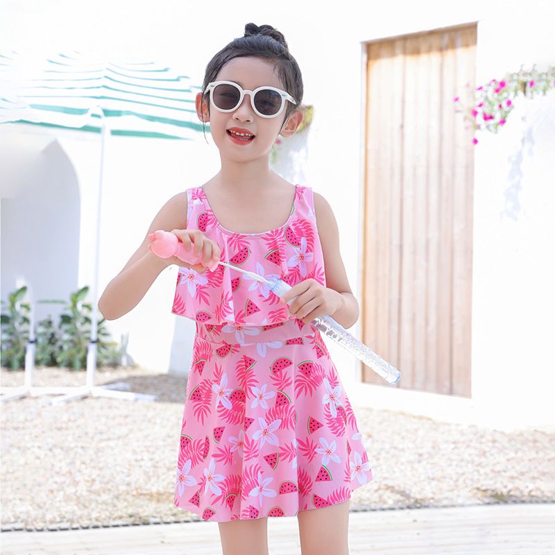 2025 new children's swimsuit,fashionable swimsuit for little girls,split and cute baby quick drying professional swimsuit,wide shoulder strap swimsuit skirt,fashionable print,soft comfortable fabric