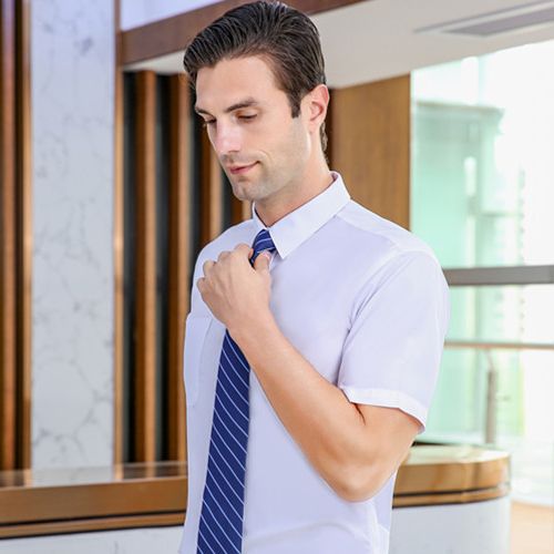 2025 summer short sleeved shirt, business men's white shirt, plus size workwear half sleeved T-shirt, moisture absorbing and breathable, new business trend, the quality choice of African workplace