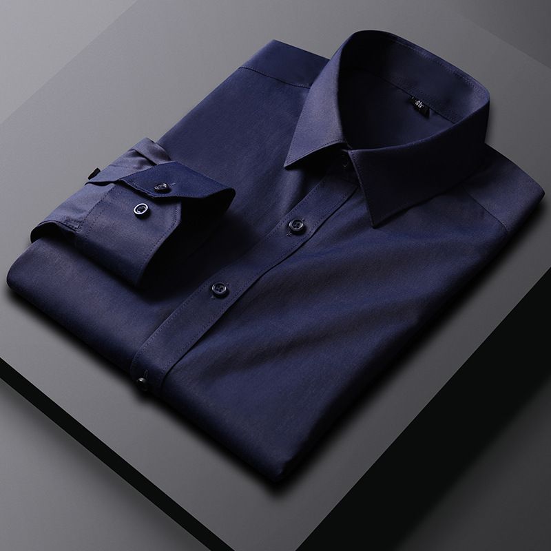 2025 Spring Summer Men's White Shirt,Long Sleeve Square Neck,Light Luxury Casual Business T-shirt,High Grade Professional Dress,Versatile White Long-Sleeve Shirt for African Life,Ideal for Daily Wear
