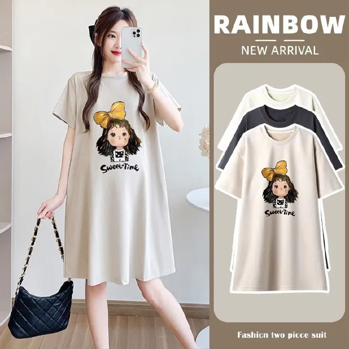 2025 new pregnant women's dress, summer mid to long loose and slimming, fashionable thin style, a must-have for sweet pregnant mothers! Cute printed dress that can be worn throughout pregnancy