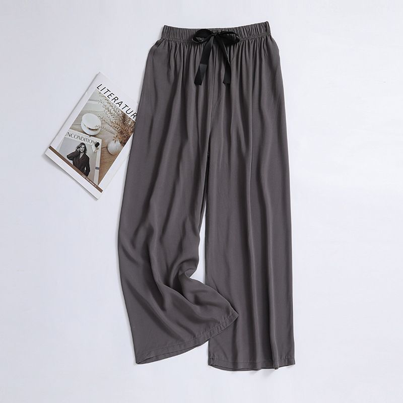 New cotton silk sleeping pants, women's plus size artificial cotton beach pants, can be worn as home cartoon casual floral pants, loose elastic pants, comfortable and breathable, versatile