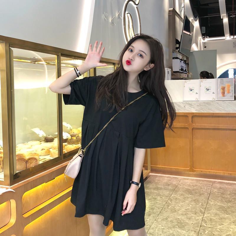2025 New Pregnant Women's Dress Summer,Thin Pregnant Mother Fake Two Long Skirts,Large Size Long Knee Over Skirt,Cute Strawberry Print,Sweet and Vitality during Pregnancy,Comfortable and Age reducing