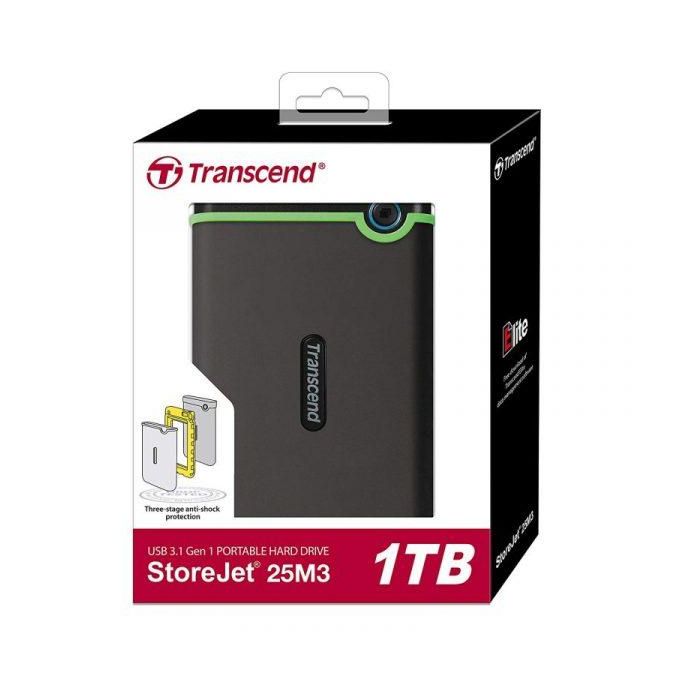 Transcend 1TB StoreJet External Hard Disk - Gray