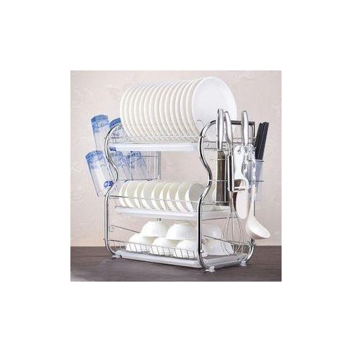 ☀️📍3 Tier Stainless Steel Dish Rack Drainer🤑The two tier dish rack will bring orderliness with a twist of elegance to your kitchen or dining table. It is designed for easy access