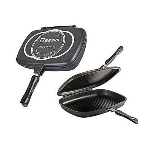 🎀Dessini Double Grill Non-stick Pressure Pan 36cm🎀is a must have cookware for your kitchen, the double sided pan with the silicon sealing on the edge and magnetic locking mechanism will create a pre
