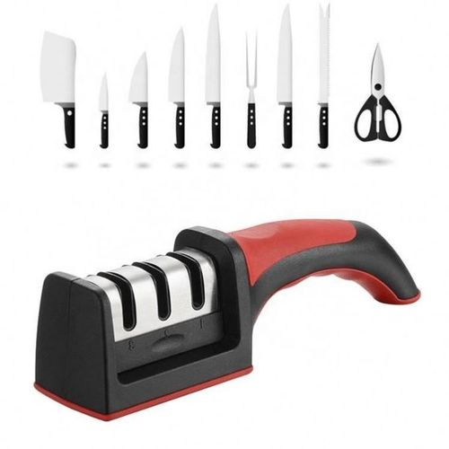 🤑Knife Sharpeners Kitchen Sharpener Three Stages.🤑Our knife sharpener is equipped with three slots, two high-quality materials, tungsten steel and ceramics, with alternating fine grinding, fine grin