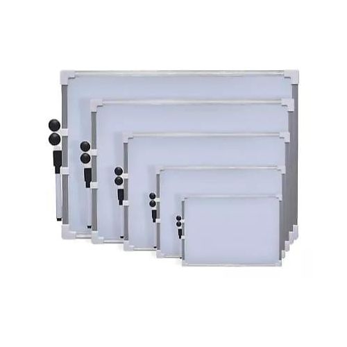 🎀☀️PRICE DROP🎀Two sided white boards 60*90🎀Comes with tray for pen and duster.
Rounded ABS corner protectors for user safety and product protection
Easy-to-clean white board, guaranteed to resist s